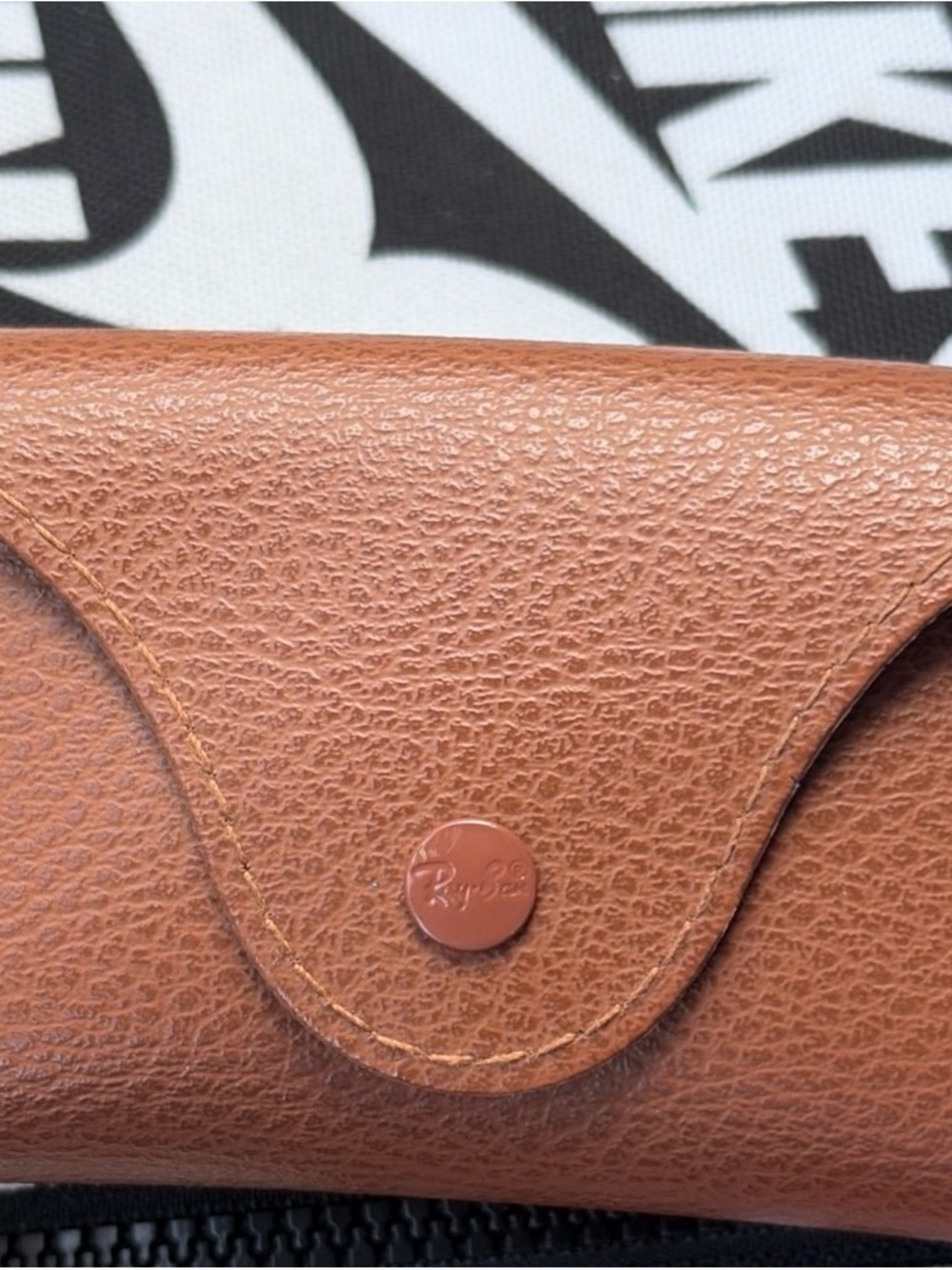 Ray-Ban Tan Brown Textured Leatherette Sunglasses Case